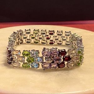 NWOT MULTICOLOR GEM STERLING BRACELET